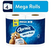 Charmin Ultra Soft Toilet Paper 4 MEGA Rolls