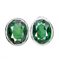 Natural Green Topaz Earrings