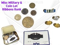 Vintage Coin & Military CIB Rank Ribbon Lot 4A1