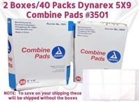 2 Boxes Dynarex Pads Hospital 5x9 #3501 PC3