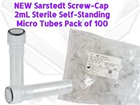 100 Sarstedt Sterile Cryogenic 2mL Micro Tubes WH1