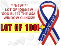 100+ God Bless USA Window Cling Ribbon