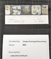 Clady's Flooring $50 Gift Card