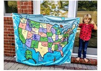 $25 Eductional US Map State Capitals Throw Blanket