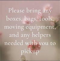 What To Bring To Pickup Information
