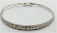 Sterling Silver Hallmark Oriental Bangle Bracelet