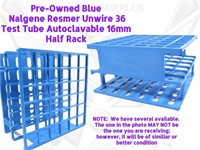 2 Nalgene Unwire 36 Test Tube 16mm Blue 1/2 Rack