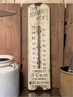 Great Early 19th C Indianapolis News Thermometer