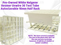 2 Nalgene Unwire 36 Test Tube 16mm White 1/2 Rack