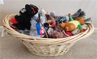 Laundry Wicker Basket Full of Beanie Babies