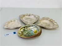 Vintage Ash Trays & Abalone Shell
