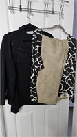 Assorted Blouses + Leather Pants