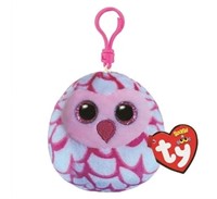 TY Mini Beanie SquishABoos PINKY the Owl Key Clip