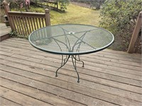 4 foot wrought iron patio table, 30" height