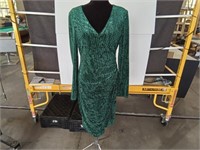 Black Halo Green Velvet Dress