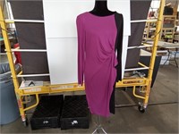 Colleen Lopez Collection Black Purple Dress Sz Lg