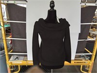 White House Black Market Black Dressy Sweater Size