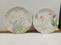 Two Very Large and Very Cute Easter Plates