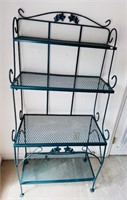 wrought iron bakers rack, metal shelf