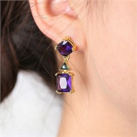 Gorgeous Silver Plated Amethyst Drop Earring