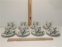 8 Sets of Neiman Marcus Porcelain Demitasse Espres