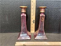 Set Of B &CO Limoges Carnival Candle Stick Holders