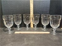 6- Libbey Duratuff Water Glasses, 7" Tall