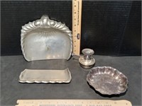 Antique Crumb Catcher, Small Serving Bowl and OIl