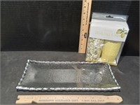 Glass Rectangle Serving Tray and Baking Cups