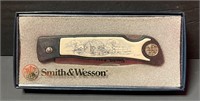 Vintage Smith & Wesson Scrimshaw Pocket Knife Barn
