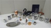 PEWTER STEINS,STATUES,CANDLE HOLDER & MORE