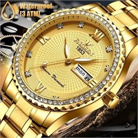 Waterproof Gold Men's Watch Classic