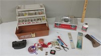FISHING TACKLE BOX W/ ACCESSORIES & MORE