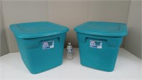 2 STERILITE TOTES WITH LIDS