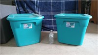 2 STERILITE 18 GAL. TOTES WITH LIDS