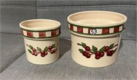 SET OF CHERRY CERAMIC CANISTERS