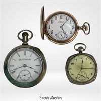 3 Antique Pocket Watches- Elgin & Imperial