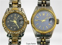 Two Lady's Day-Date Wrist Watches