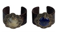 Barse- Bronze & Natural Stones Cuff Bracelets