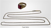8-9k Gold Jewelry- Men's Ring & Chain Necklace