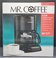 (Y) New In Box Mr. Coffee 4 Cup Coffeemaker