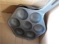 2 Cast iron egg pans newer