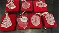 (7) Waterford Crystal Christmas ornaments