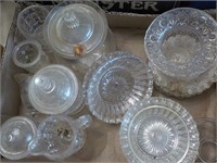Victorian clear glass hat, creamer and more