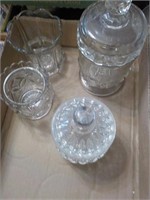 4 Pc. Clear Victorian glass