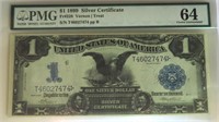 1899 $1 Silver Certificate PMG 64, Opening Bid $1