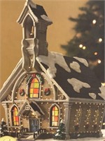 Village Square Porcelain Fiber Optic Chapel NIB