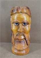 Vtg Hand Carved Wooden Jesus Bust