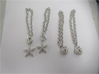 (4) Silver Plated Crystal Bracelets