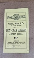 1905 Iron Clad Hosiery Advert